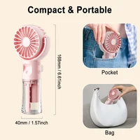Ventilateur humidificateur Portable Mini ventilateur de brume d'eau USB Rechargeable Mini ventilateur portatif avec humidificateur petit ventilateur à main de poche 5
