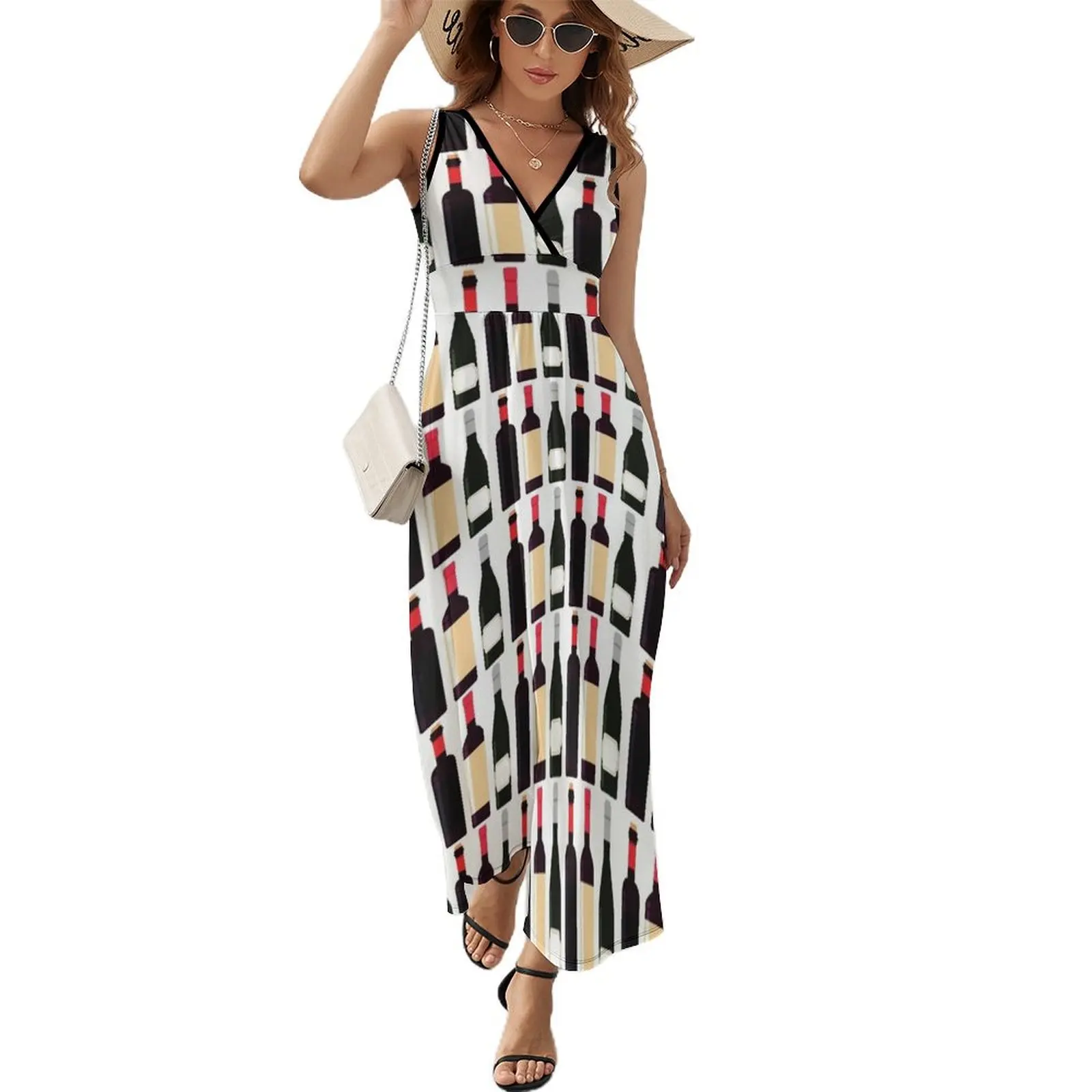 

Wine Bottles Sleeveless Dress Summer women's clothing women clothing 2024 new arrivals dress korean style
