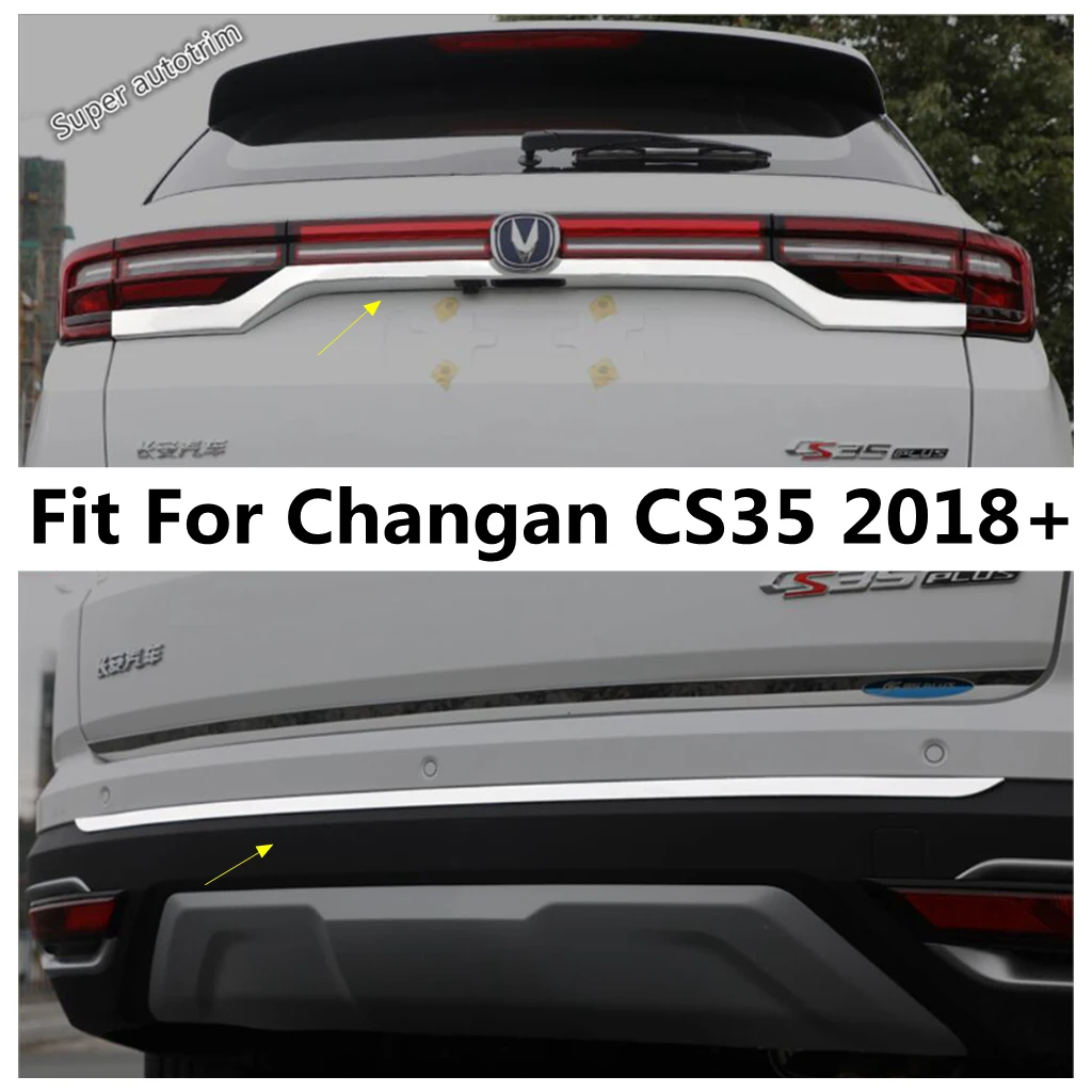 

Rear Tailgate Door Handle Strip / Back Trunk Bumper Garnish Cover Trim For Changan CS35 2018 - 2020 Stainless Steel Accessories