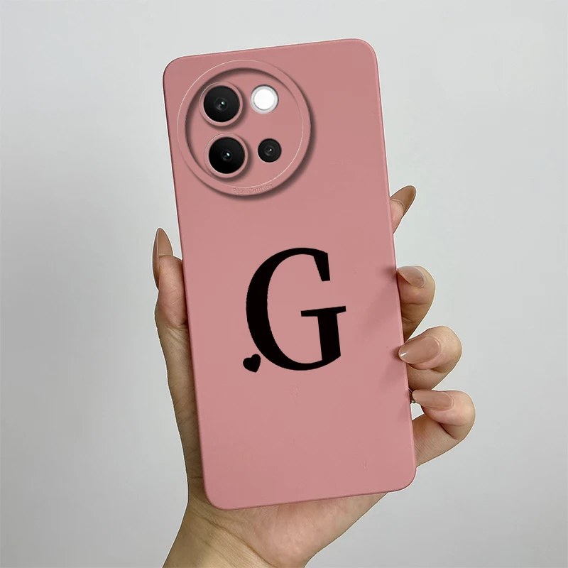 Cute Letters Shockproof Liquid Silicone Phone Case - Durable Back Protector, Bumper Design