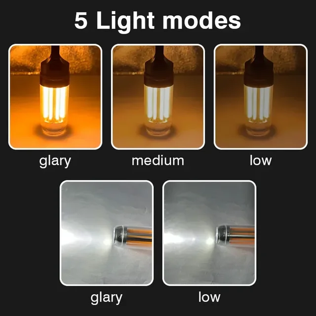 Lampe de poche LED Portable Rechargeable, Super lumineuse, pour Camping, travail, 5 Modes d'éclairage, étanche, pour l'extérieur 2