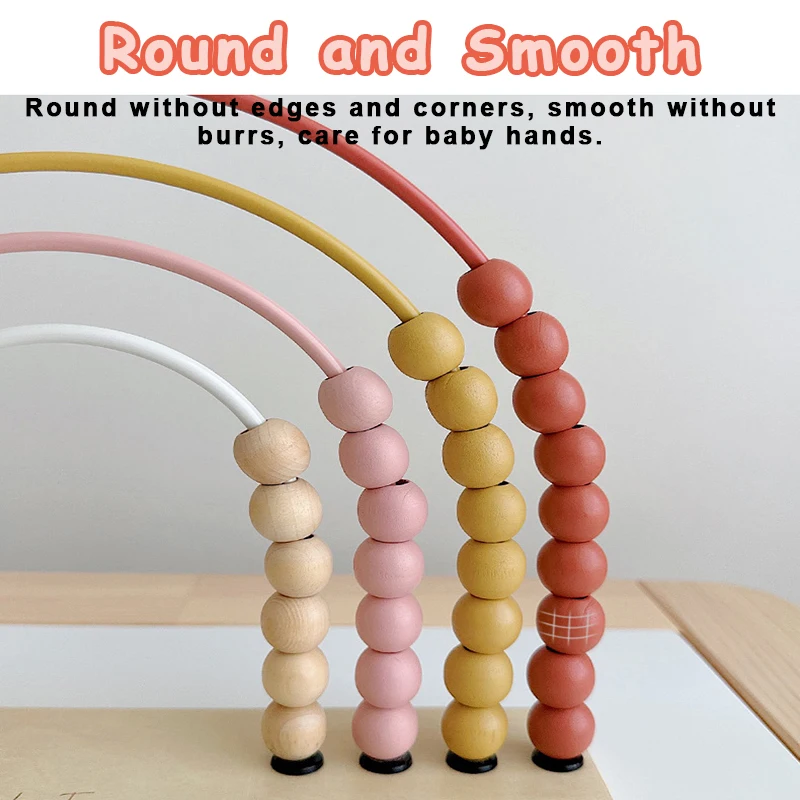 Wooden Account For Children Counting Learning Toys Numbers Arithmetic Calculation Rainbow Beads  Puzzle Montessori Education Toy 5
