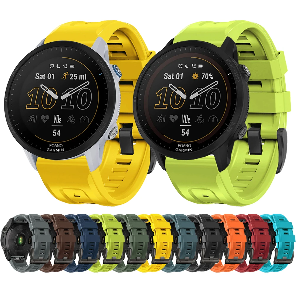 GIOPUEY Cinturini Compatibile con Garmin Forerunner 965/955/945/745, Morbido TPU Cinturino [Design a Colori di Giunzione] - Black/Grey