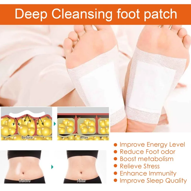 Detox Foot Patches Weight Loss Pads Body Toxins Anit Cellulite Herbal Adhesive Slim Patch 10pcs Patches + 10pc Adhesives weight reduction apparatus