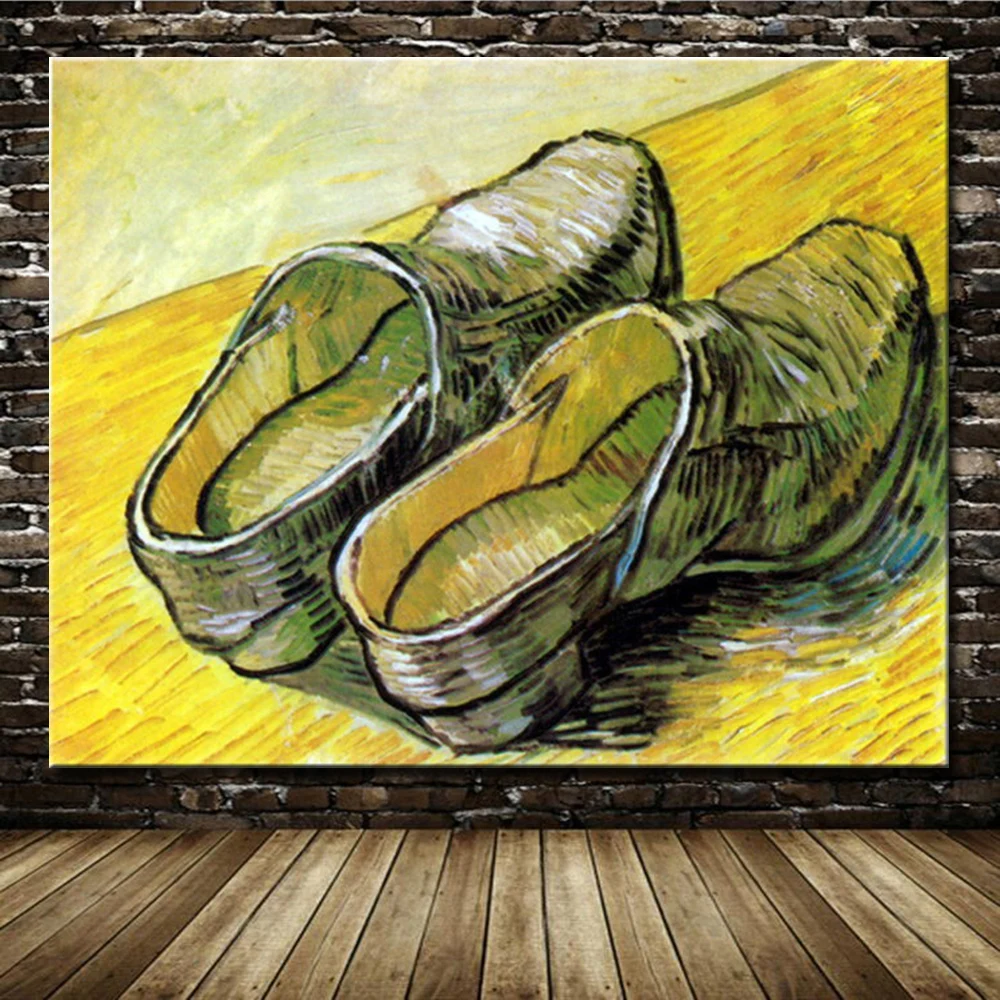 

Arthyx Handpainted Apair Of Wooden Clogs By Vincent Van Gogh Famous Oil Paintings On Canvas,Wall Art,Picture For Room,Home Decor