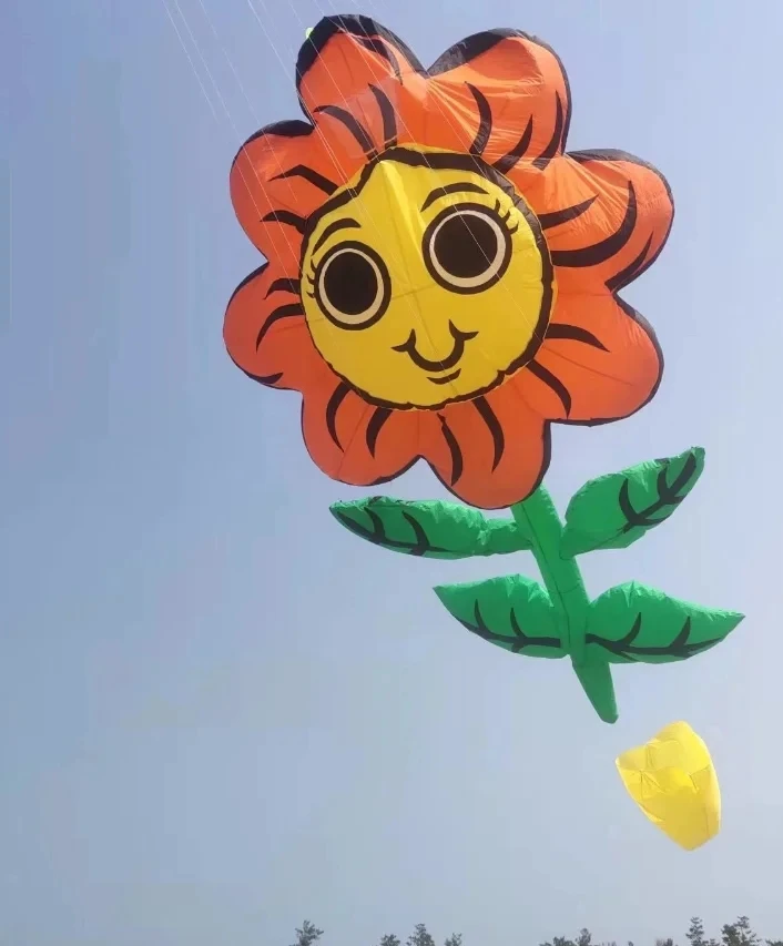 Smiling Face Sunflower Kite flying kites for adults outdoor toys big wind kites outdoor game child large wind
