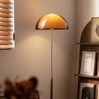 Vintage Dark Brown Acrylic Lampshade Floor Lamp E27 Bulb For Bedroom Living Room Office Indoor Home Decorative Lighting Fixture 1