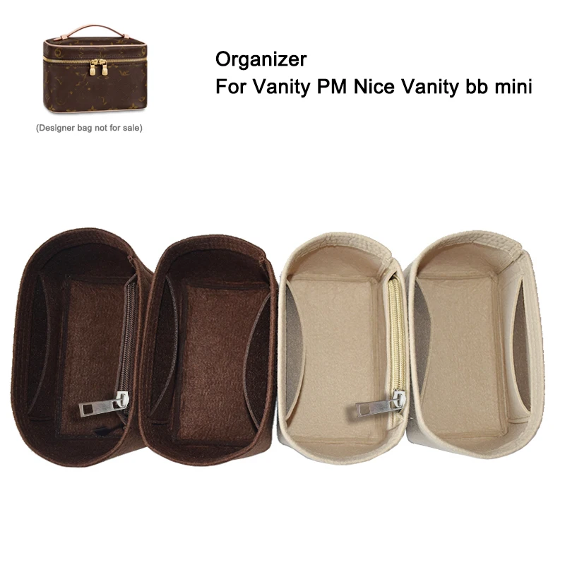 

Insert Bag Organizer For VANITY PM Nice BB Nano Mini ,Womens Luxury Handbag Tote Travel Inner Purse,Cosmetic Liner Bags Shaper