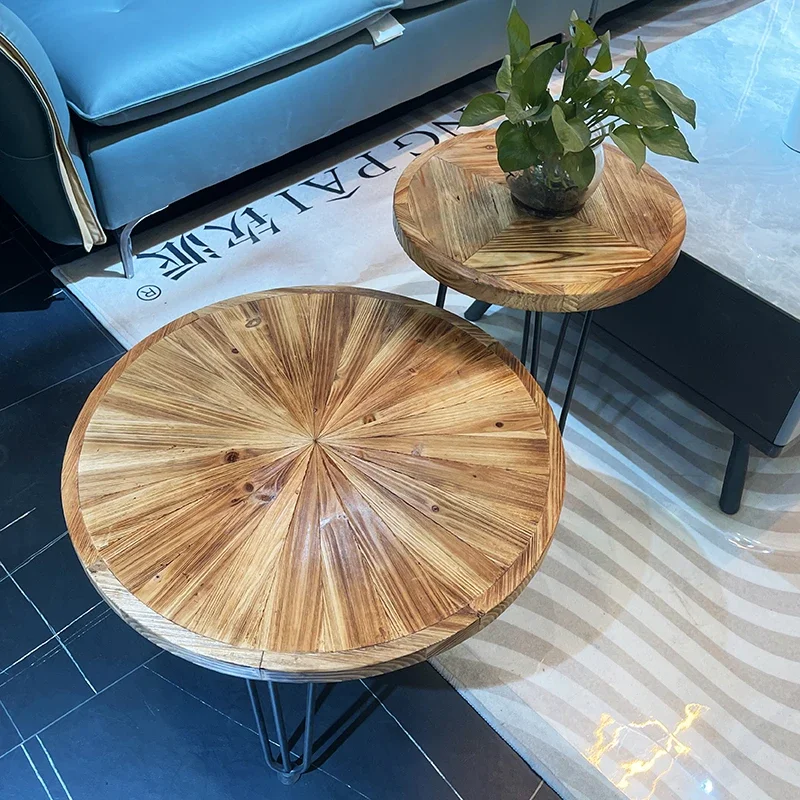 

Простой европейский боковой столик, Круглый минималистичный деревянный Небьющийся журнальный столик, эстетический Диванный боковой столик, вспомогательная мебель для дома