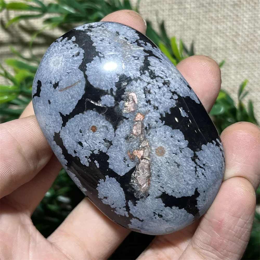 Natural Crystal Snowflake Black Obsidian Palm  Stone Crystal  Reiki High Quality Beauty Healing Quartz Minerals Home Decoration 3