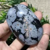 Natural Crystal Snowflake Black Obsidian Palm  Stone Crystal  Reiki High Quality Beauty Healing Quartz Minerals Home Decoration 3