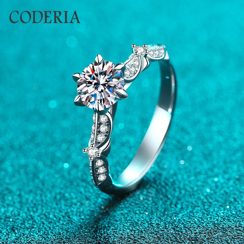 100% S925 Silver 18K White Gold Wedding Ring Excellent Cut D Color