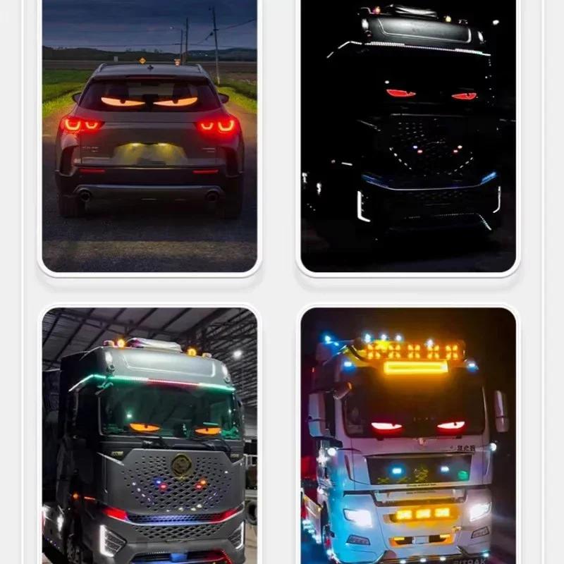 LED Car Lights Devil's Eye LED Truck Sign Remote Control LED Display Light for Car Truck