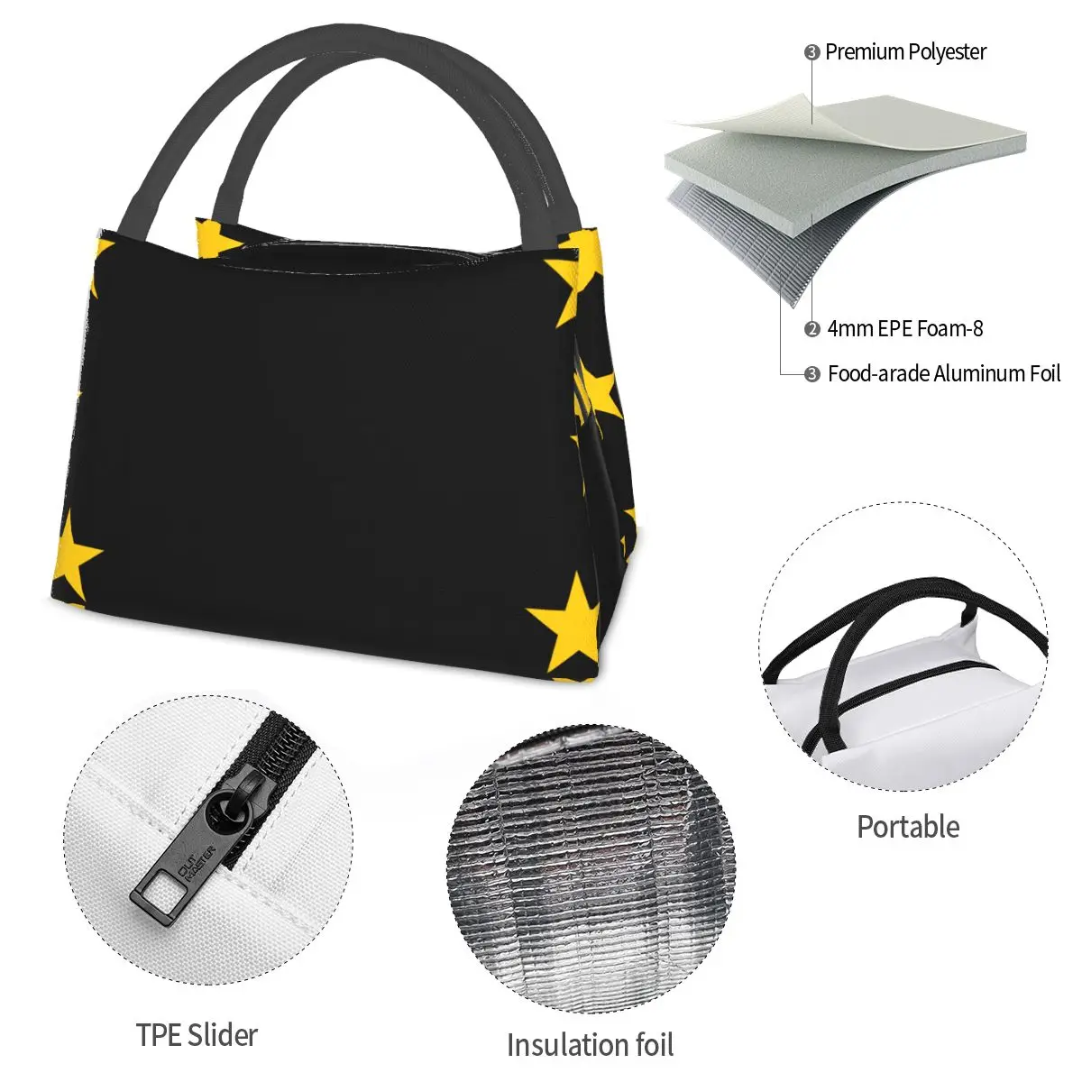 European Stars Portable insulation bag for Cooler Thermal Food Office Pinic Container