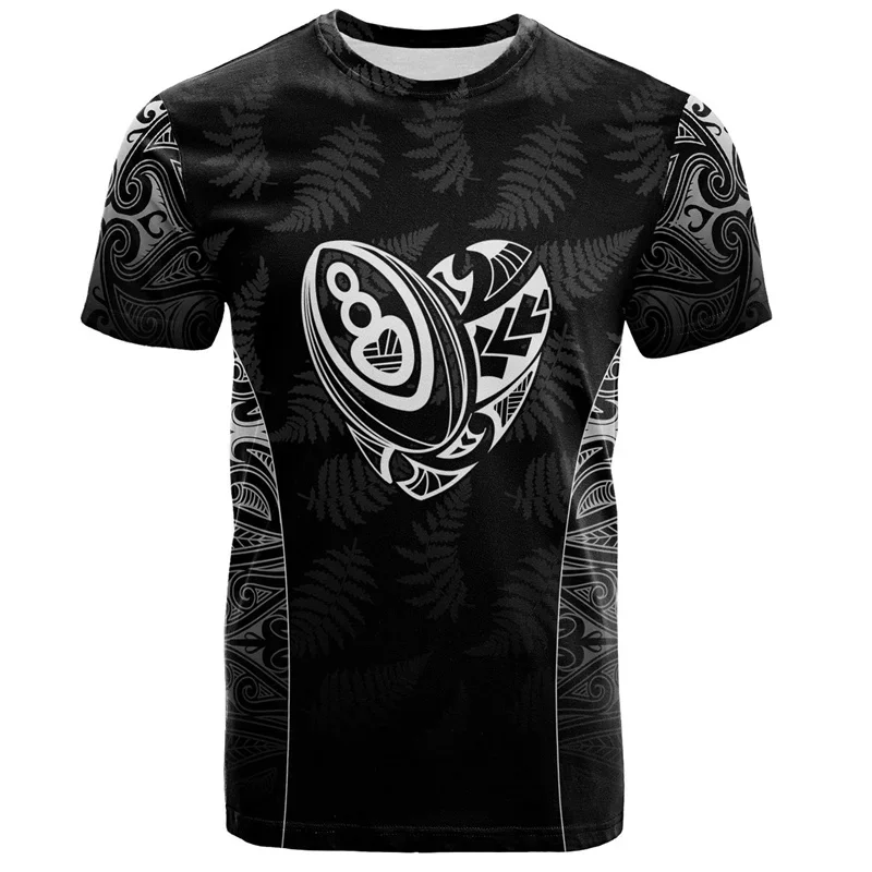 Men's NZ Maori Art Printed Casual Tops