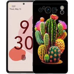 Succulent Design Shockproof Silicone Phone Case - Soft TPU Protective Cover for Pixel 6 Pro 5g (A1)