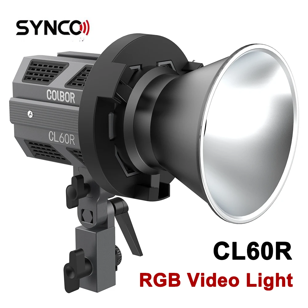 

Synco Colbor Cl60R 65W RGB Полноцветный COB свет 2700K -6500K RGBWW освещение для фотосъемки в студии Light ing App Control Bowens Mount светильник