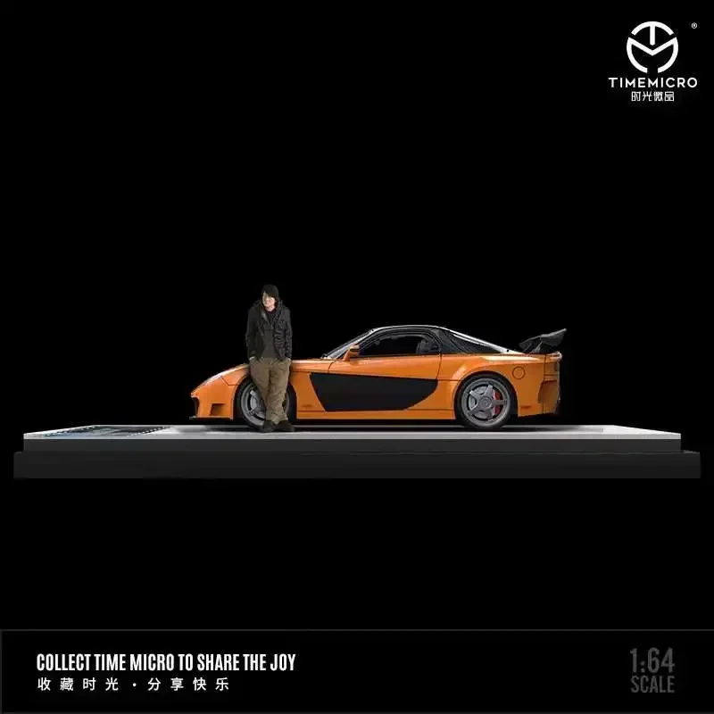 TimeMicro1:64 RX-7 Veilside Fast Furious BlackOrange Model Car 2