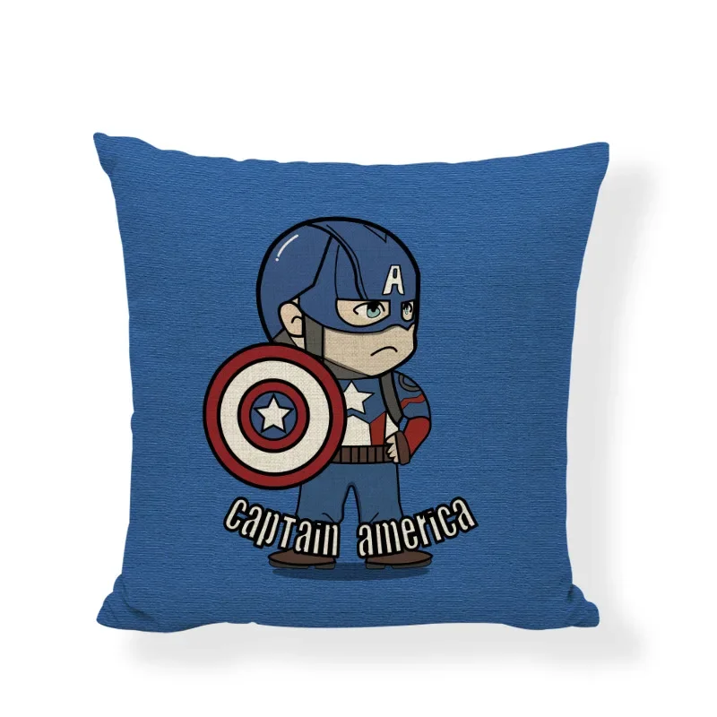Cushion Cover Pillow Case Cover 45*45 Disney Marvel Superhero Spiderman Ironman Hulk Wolverine Captain Avengers Cars Home Indoor Silk Pillowcases