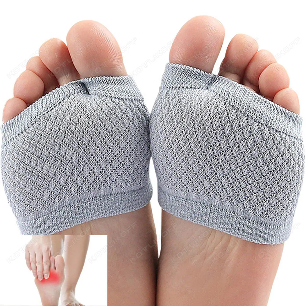 Women's Invisible Forefoot Half Cut Socks with Sponge Cushioning Elastic Breathable Soft Cotton Splitting Foot toes Socks heel socks