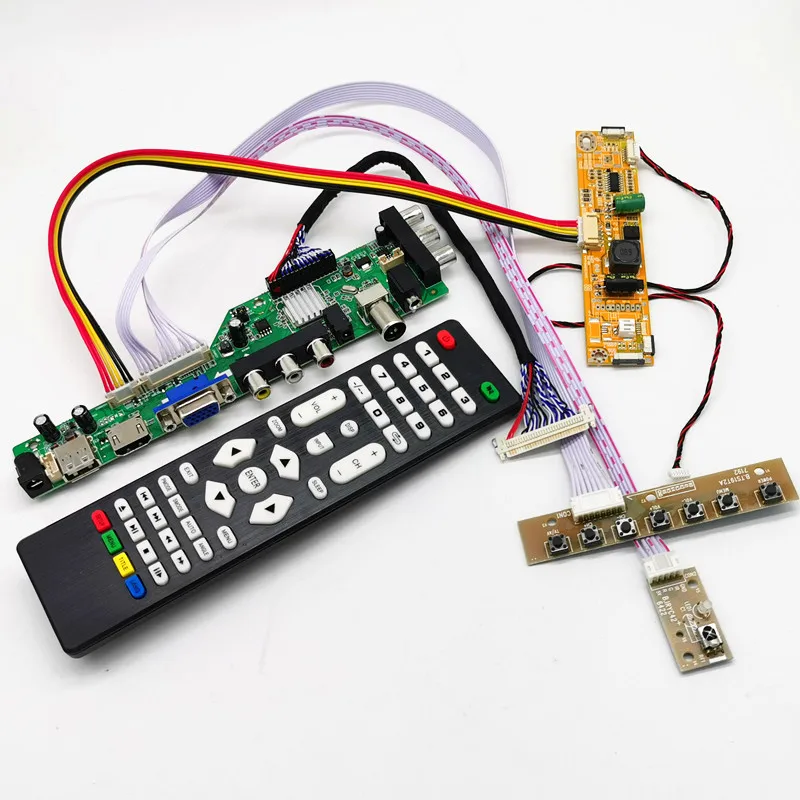Kit de Placa de Controlador de tv Digital Controlador de Driver de tv Lcd com Transferência de Dados Dvb-t Refletor de 21.5 Polegadas 1920*1080 Kit Diy