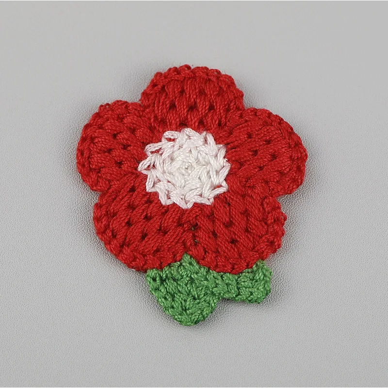 Floral Embroidered Knitted Patches - Decorative Fabric Stickers and Accessories (Set of 10)