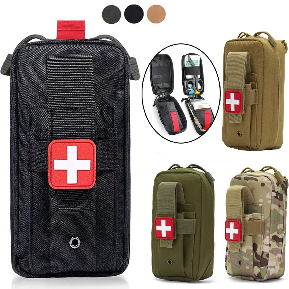  First Aid Kit Medical EDC Pouch Tactical Outdoor Medical Bag Tourniquet Scissors Waist Bag Military Fan Tactical Survival Bag 