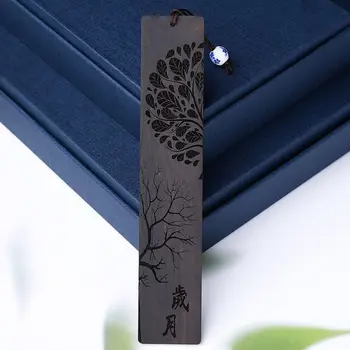 Accessori Segnalibro in Legno Nero Rosso Stile Retrò Clip per Libri Marcatore di Paginazione