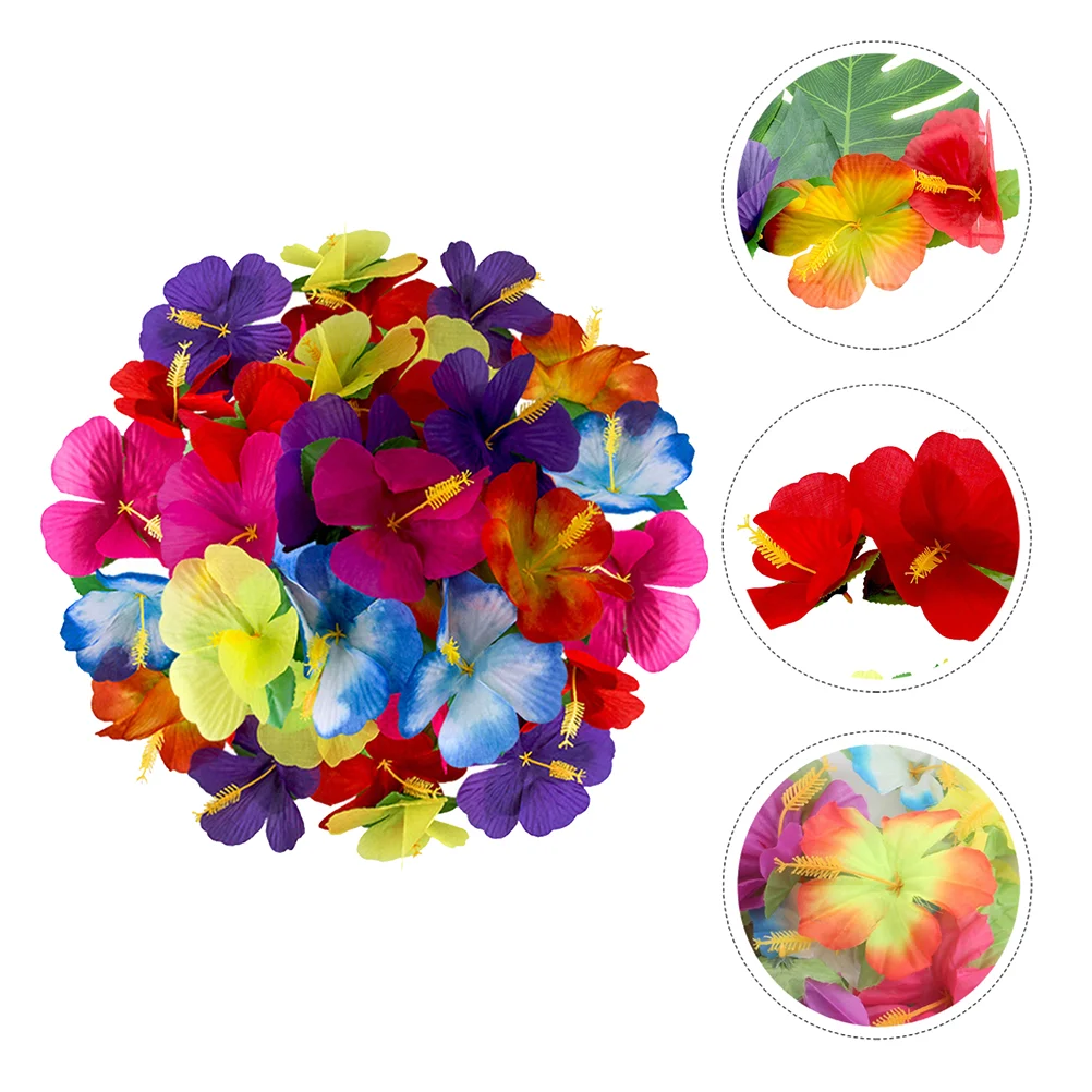 

72 Pcs Dining Table Simulation Hibiscus Flower Banquet Decor Bulk Fake Flowers Cloth