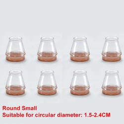 8 - Piece Silicone Chair Leg Protectors Set (Transparent Small)
