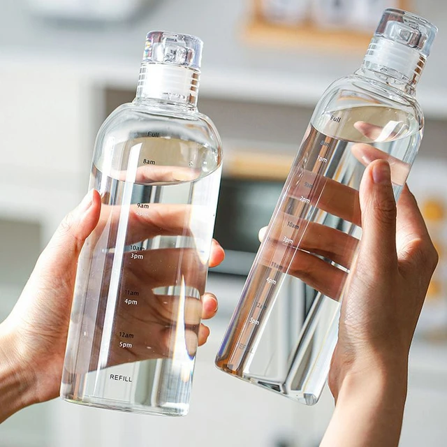 En gros bouteille de lait carrée en verre transparent de 1 litre