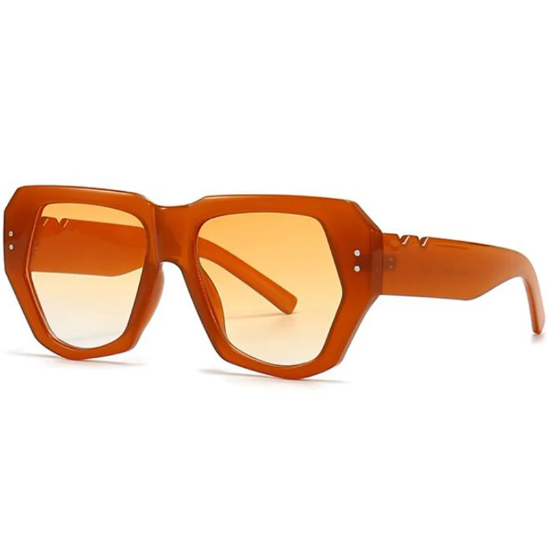 Oversized Square Sunglasses With Metal Rivets Premium -  Israel