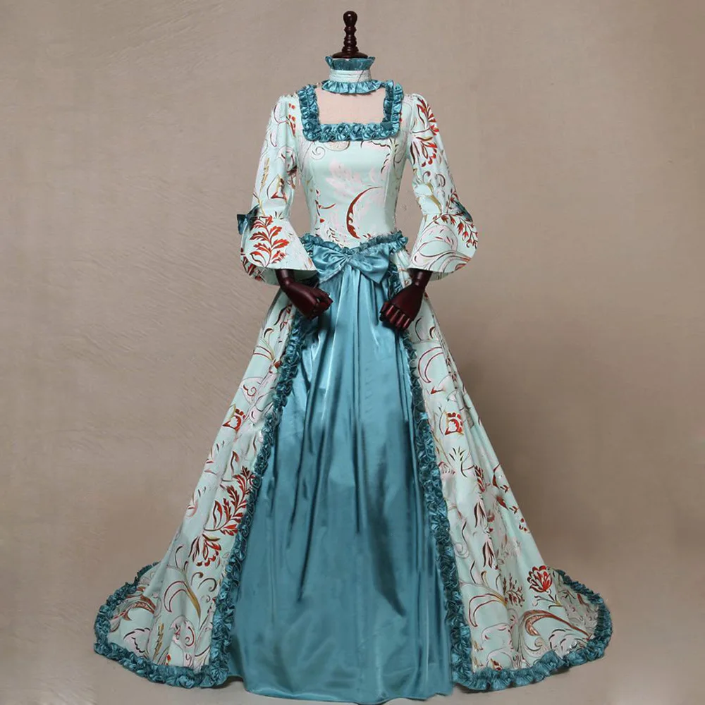

Fancy Renaissance Pleuche Dress Retro Velvet Tailed Dress Party Costume Palace Women Dresses Vintage Medieval Evening Dress