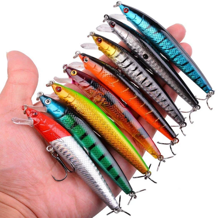 43pcs Kit De Leurres De Pêche Hautement Simulés Mixte 6 Modèles Minnow