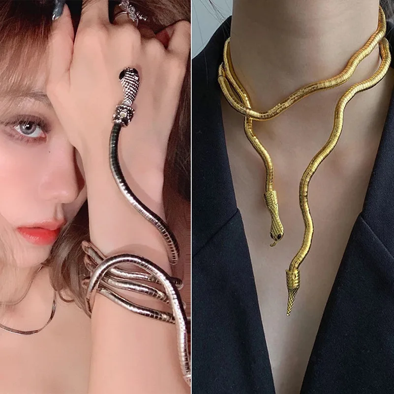 The Mortal Instruments City Of Bones Braccialetti Con Polsino A Serpente Con Serpente Serpente Braccialetto Curvo Grosso Elasticizzato Da Donna Film C