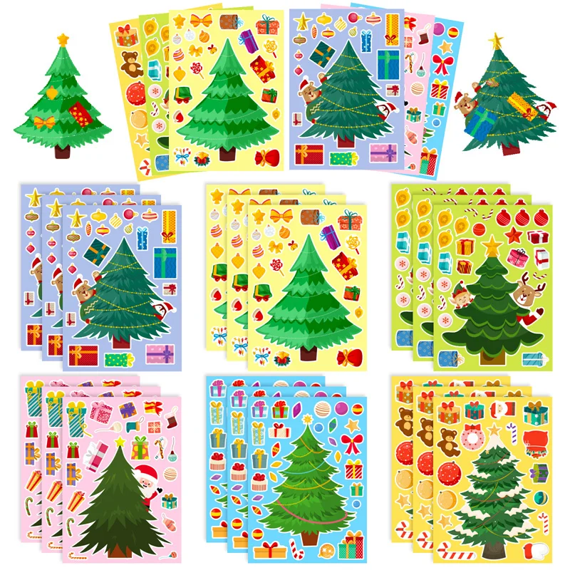 624sheetsChristmasPartyGamesStickersforKidsDIYMakeYourOwn