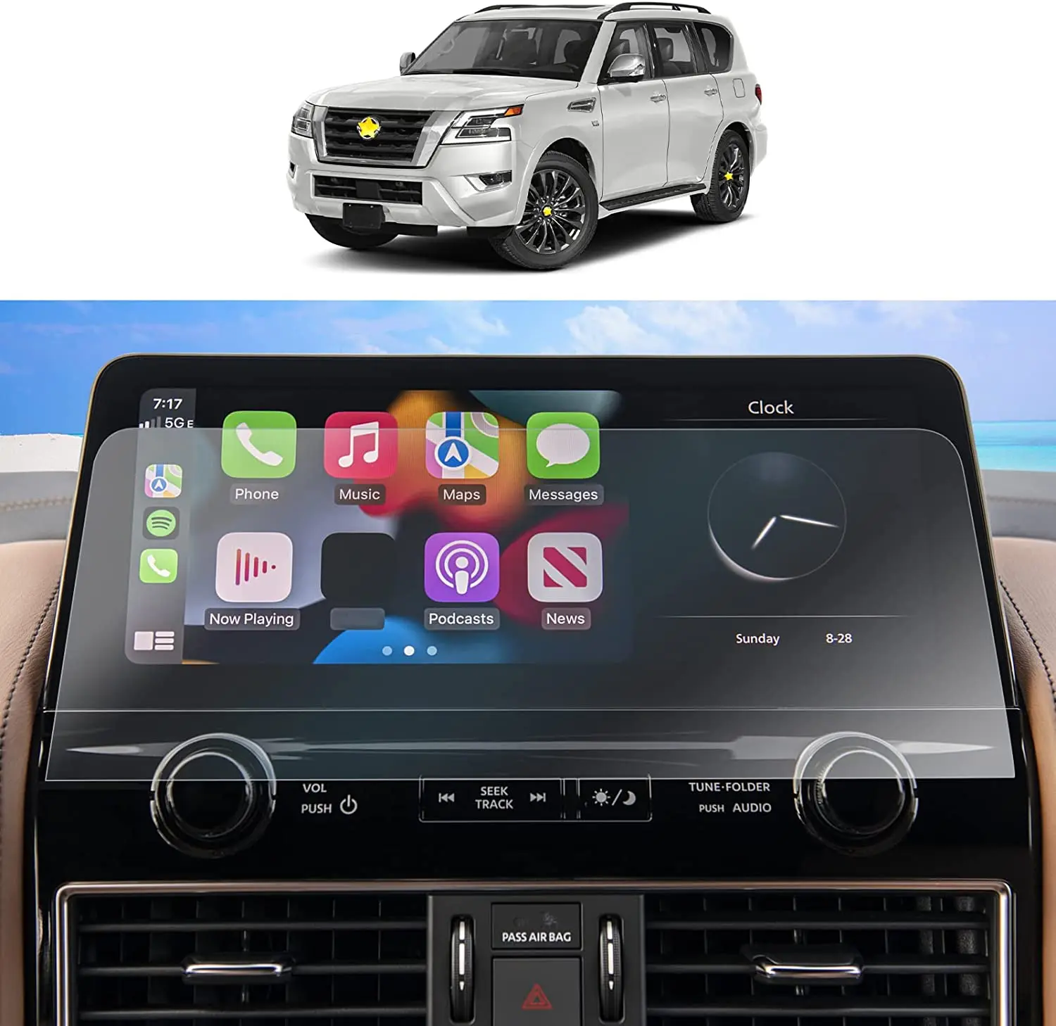 

Защитное стекло для Nissan Armada y62 S/SV/SL/Platinu 2021 2022 2023