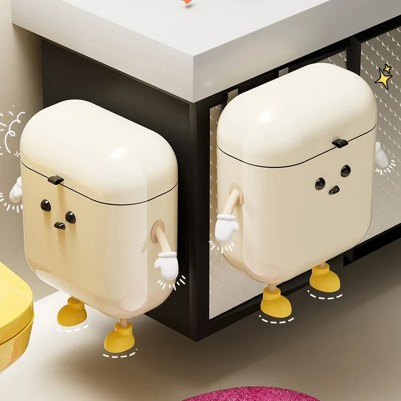 

Kitchen Trash Can Hanging Trash Bin Wall Mounted Trash Bin With Lid Garbage Can Bathroom Wastebasket Toilet Paper Storage Bucket
