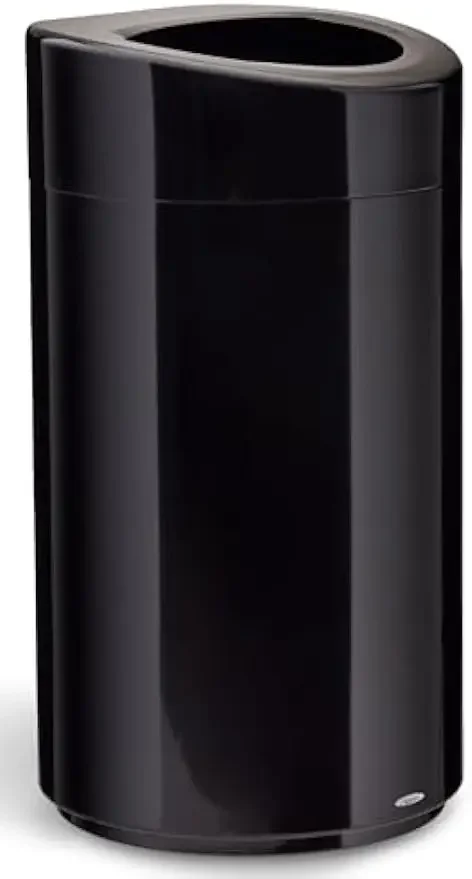 

Safco, Open-Top Contemporary-Style Trash Can, Stainless Steel, 30 Gallon, Black