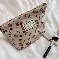 Corduroy Retro Leopard Print Cosmetic Bag Wash Bag Women Travel Cosmetic Pouch Beauty Storage Cases Make Up Organizer Clutch Bag 1