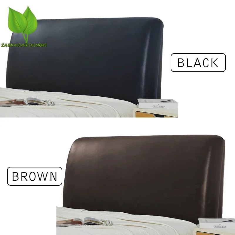 Waterproof Artificial PU Leather Headboard Cover Hotel Home Elastic All-inclusive Bed Head Back Bedside Protection Dust Cover