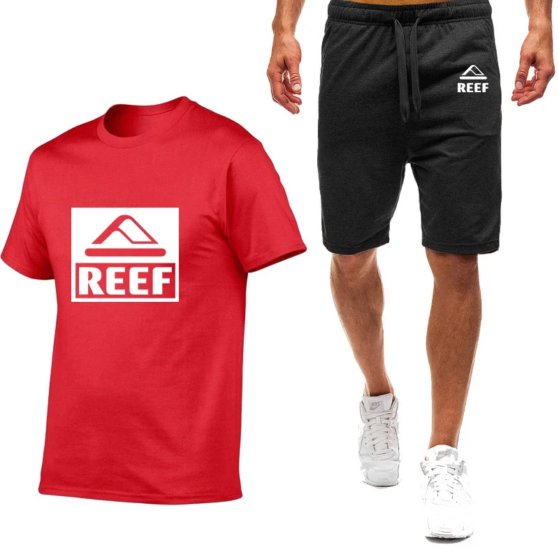 Reef 2023 Spring and Summer New printing Men's Nine Color Short-Sleeved T-shirt Male High Quality Simple Casual Fashion Suit