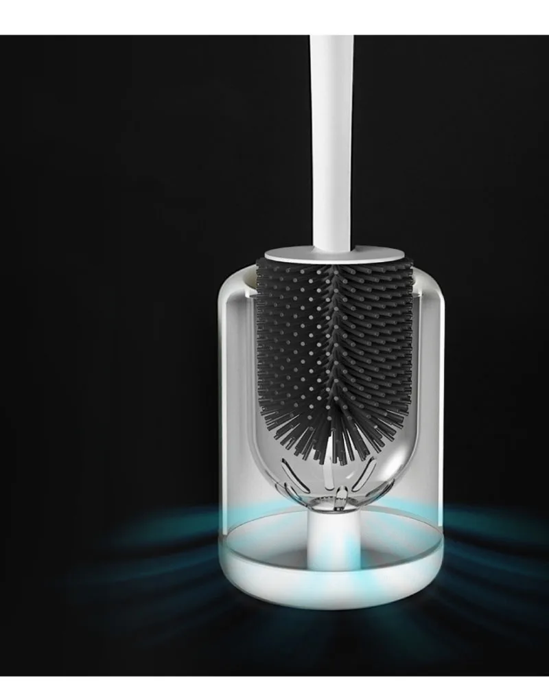 Description Picture 2 of itemWhite Plastic Toilet Brush Wall Mounted With Drainable Base Long Handle Toilet Cleaning Brush For WC Bathroom Cleaning Tools