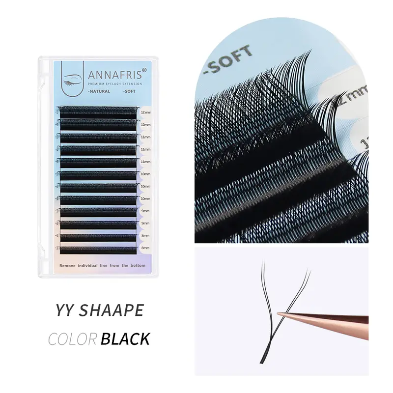 ANNAFRIS Premade Volume Fan YY 3D 4D 5D W-Shaped Lash Automatic Flowering W Lashes Extension Natural Soft Full Dense Mink Lash - Image 13