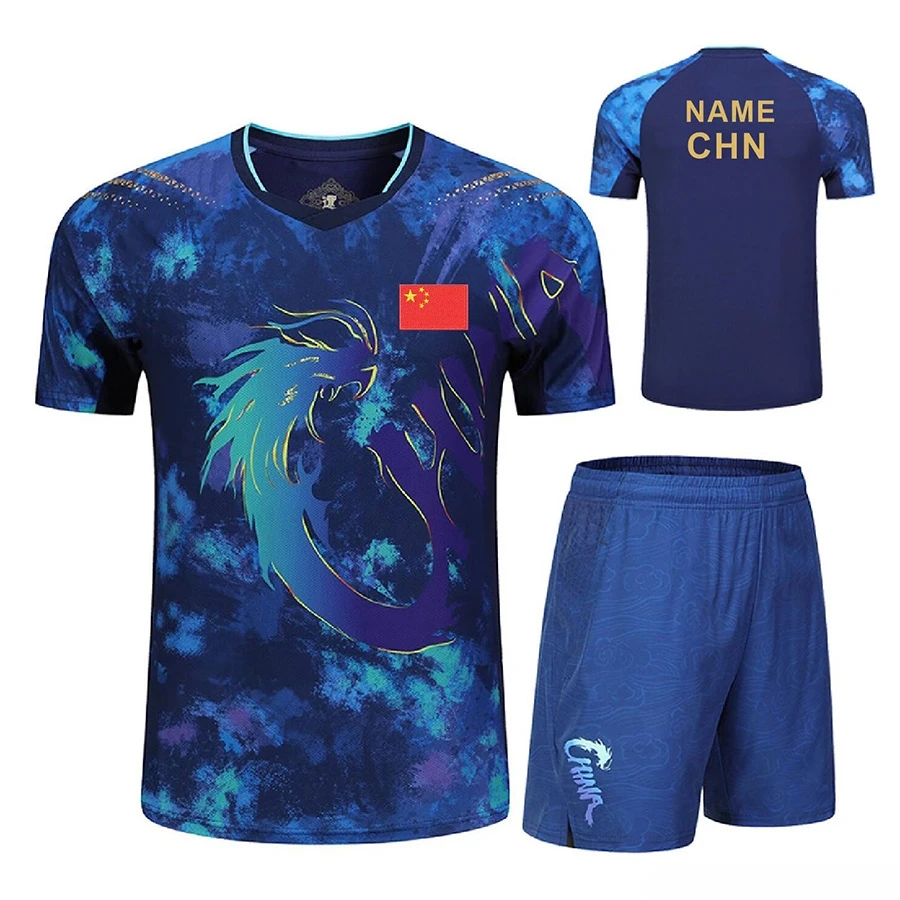 CHINA Dragon Jerseys Championship Table Tennis shirts shorts suit for Men Women Children pingpong clothes