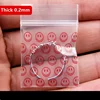 500PCS  Smile Face Small Size Self Sealing Zip Lock Bags Thick Jewelry Pouches Transparent Plastic Mini Packaging Zipper Bags 1