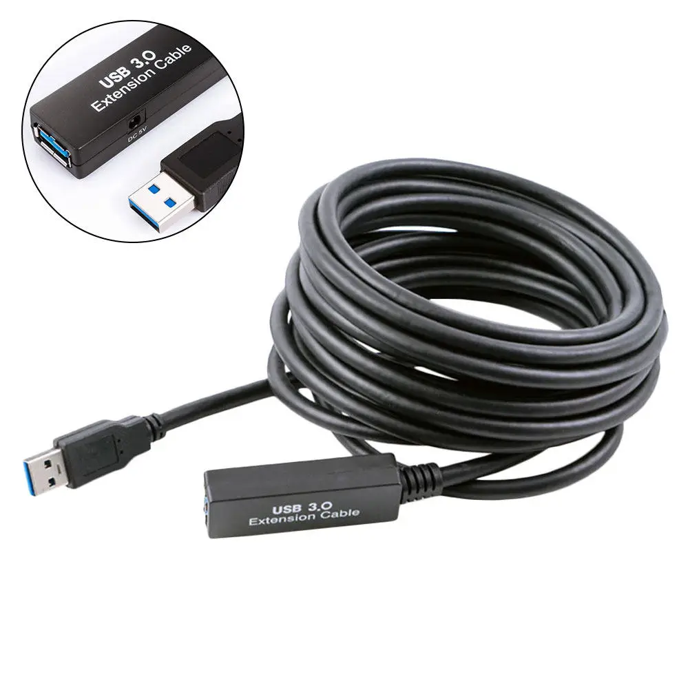 5M Usb3.0 확장 케이블 향상된 릴레이 증폭기 안정적인 전송 컴퓨터 마우스 키보드 데이터 케이블 장거리 홈 오피스 사용