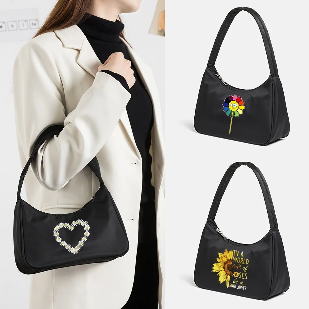 

Daisy Print Design Underarm Shoulder Bags Women's Tote Bags Ladies Clutch Purse Fashion Casual Handbag Female Bag Underarm Bags
