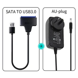 Universal USB 3.0 to SATA/Type - C Hard Drive Adapter with Power Supply (USB3.0A With AU Plug)