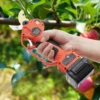 Cordless Telescopic Electric Pruning Cutters Secateurs Shrub Shears Trimmer with High Reach Extension Pole Tool Belt 2 Battery 3